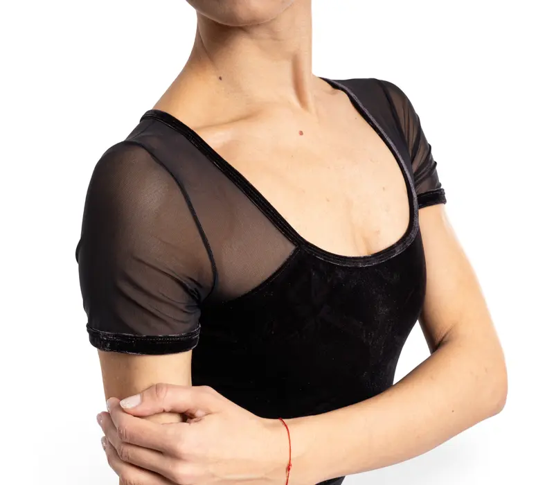 Bloch Anna cap sleeve leotard, dámský dres - Černá