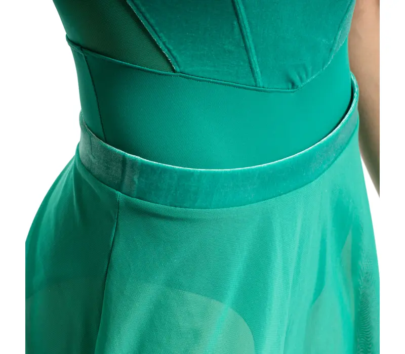 Bloch Avery mesh pull on skirt, dámská sukně - Emerald Bloch