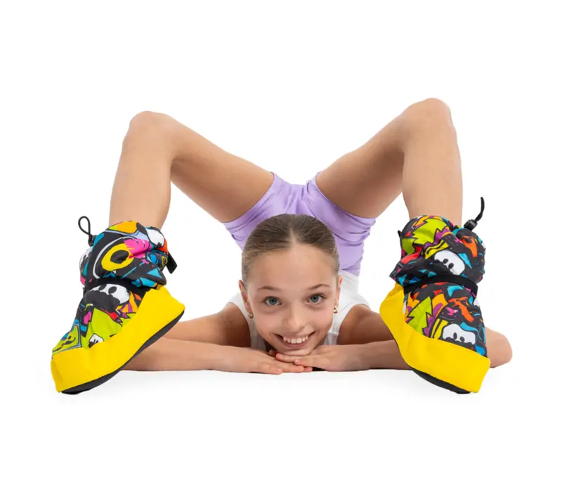 Bloch crazy booties, dětská obuv na zahřátí - Sticker Print Bloch