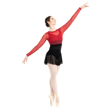 Capezio C'est La Vie Joyeux mesh cover up, dámský top - Červená scarlet Capezio