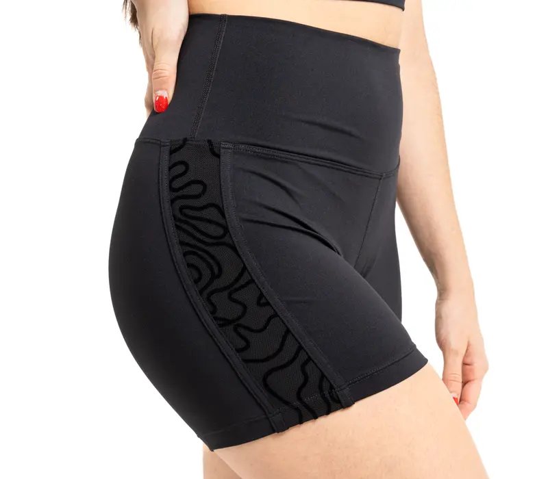 Capezio Bella Notte Vita Side Panel Short, dámské šortky - Černá