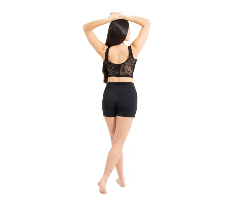 Capezio Bella Notte Vita Side Panel Short, dámské šortky - Černá