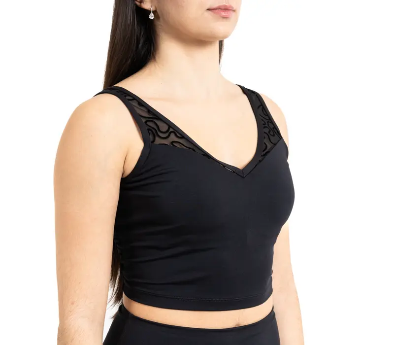 Capezio Bella Notte Dolce Tank, dámský top - Černá