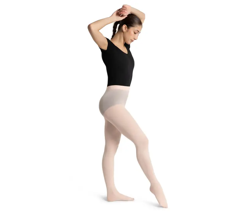 Capezio Ultra Soft tight self knit, dámské punčocháče s celým chodidlem - Růžová balet Capezio