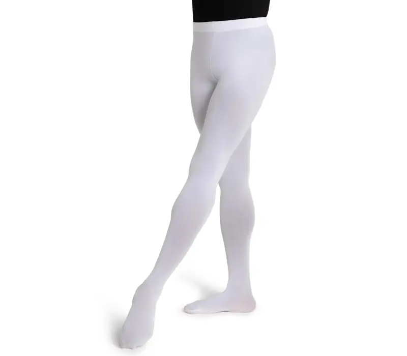 Capezio Ultra Soft tight self knit, dámské punčocháče s celým chodidlem - Bílá