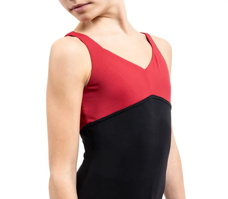 Capezio C'est La Vie Étoile Leotard, dívčí dres na širší ramínka - Červená scarlet Capezio