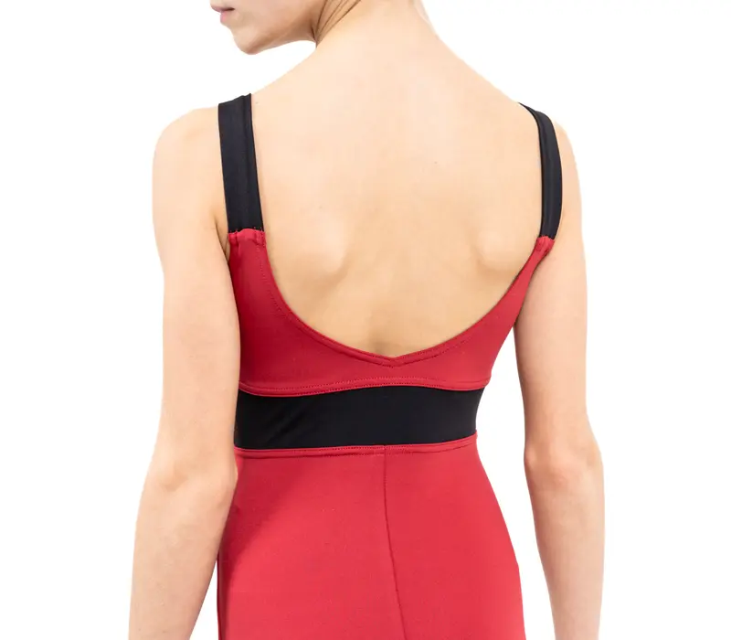 Capezio C'est La Vie Fleur, dívčí dres na širší ramínka - Červená scarlet Capezio