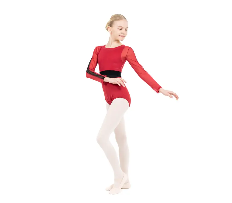 Capezio C'est La Vie Joyeux mesh cover up, dívčí top - Červená scarlet Capezio