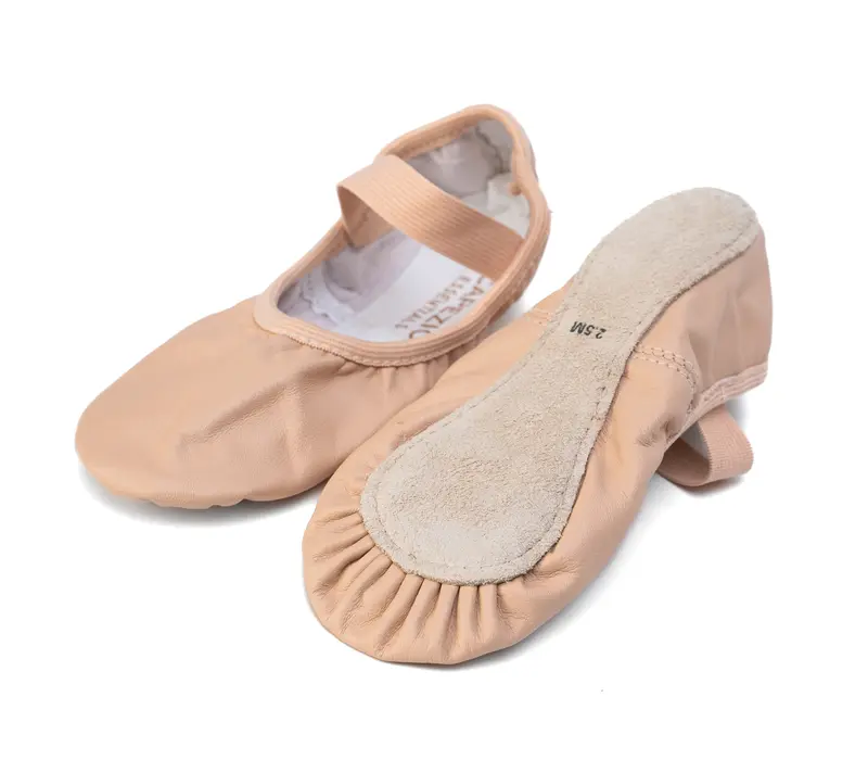 Capezio Luna, dětské kožené cvičky - Růžová balet Capezio