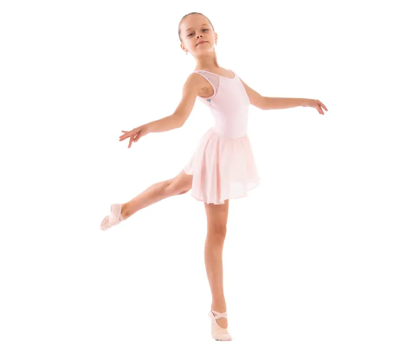 Capezio Star Mars Mesh back leotard, dětský dres na tlustá ramínka - Růžová - pink