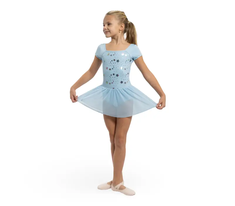 Capezio Star Struck, dívčí dres se sukýnkou - Modrá světle Capezio