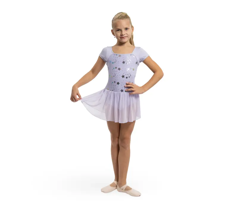 Capezio Star Struck, dívčí dres se sukýnkou - Fialová lavender Capezio