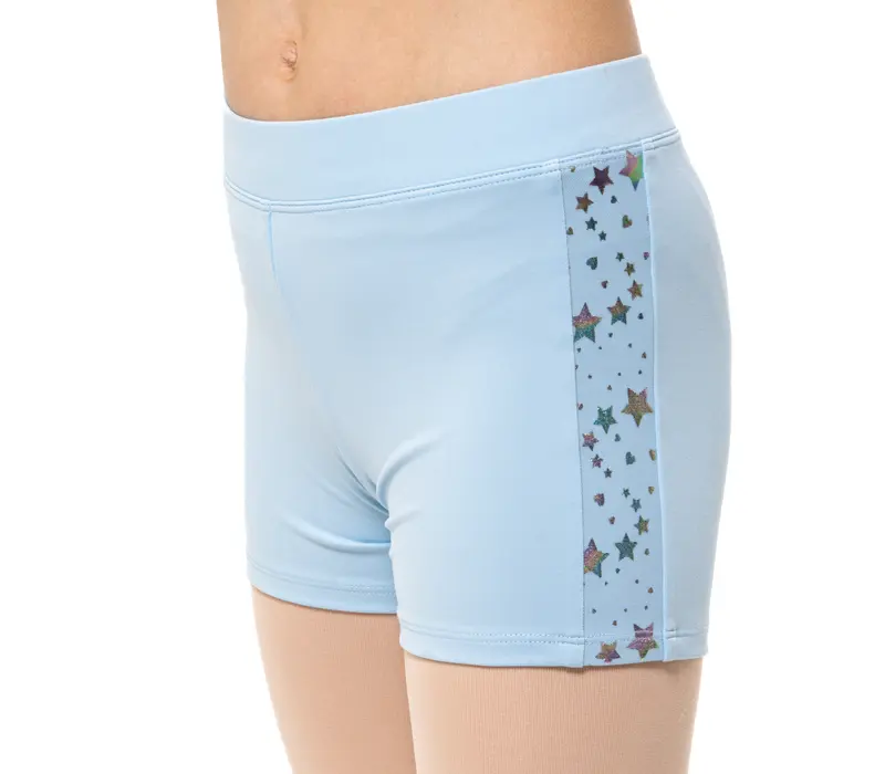 Capezio Foldover Boyshort, dětské krátké kalhoty - Modrá světle Capezio