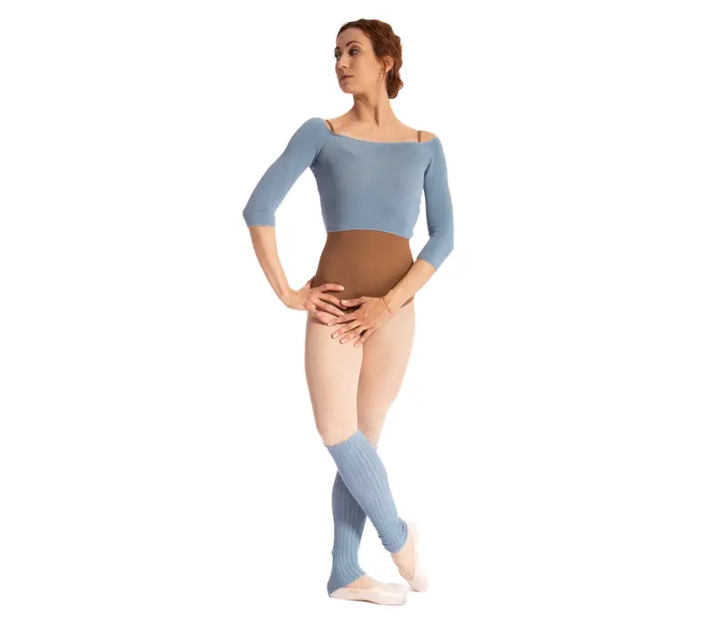 Intermezzo Danae, pletené štulpny o délce 50 cm - Modrá - light blue